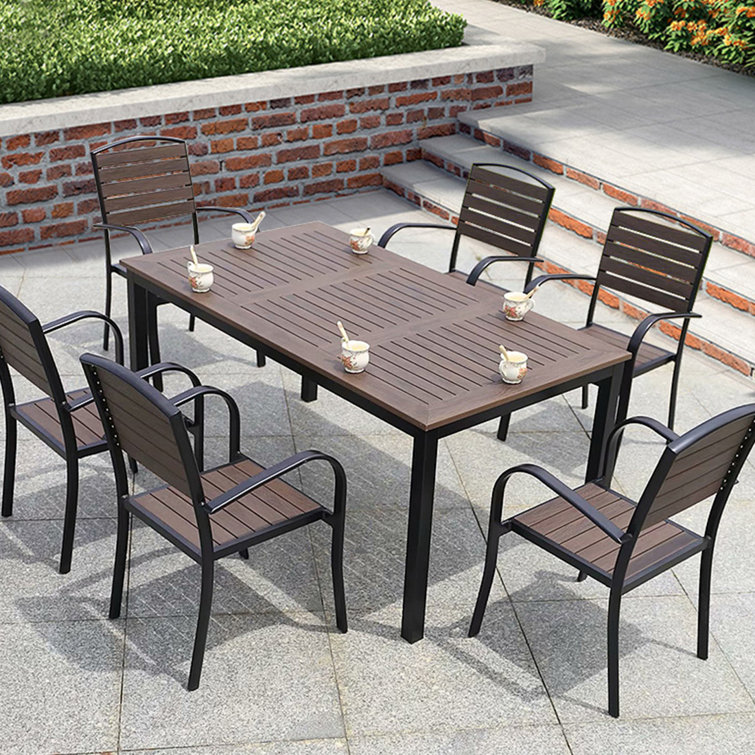 Wildon Home® Busselton Rectangular 6 Person Outdoor Dining Set Wayfair